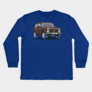 LADA Niva 4X4 in Terra Brown Kids Long Sleeve T-Shirt